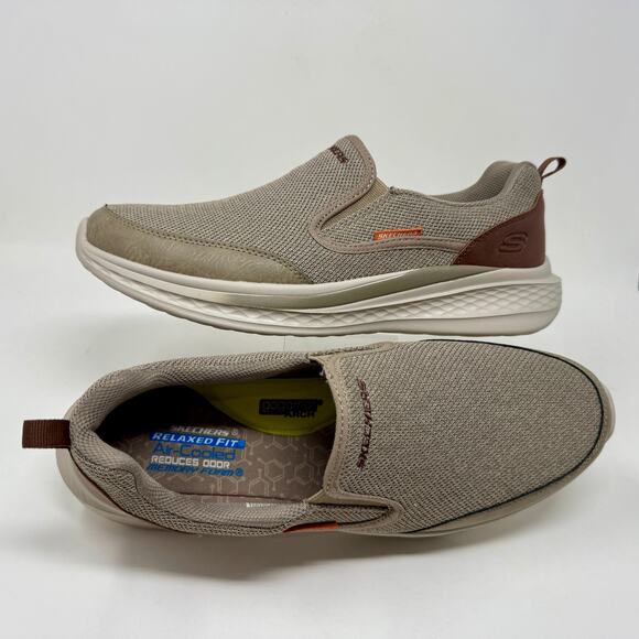 Skechers Brand New W. Box RF Slade Lucan Slip Ons Mens Sz 12 Khaki S-1528 Casual - Picture 7 of 16